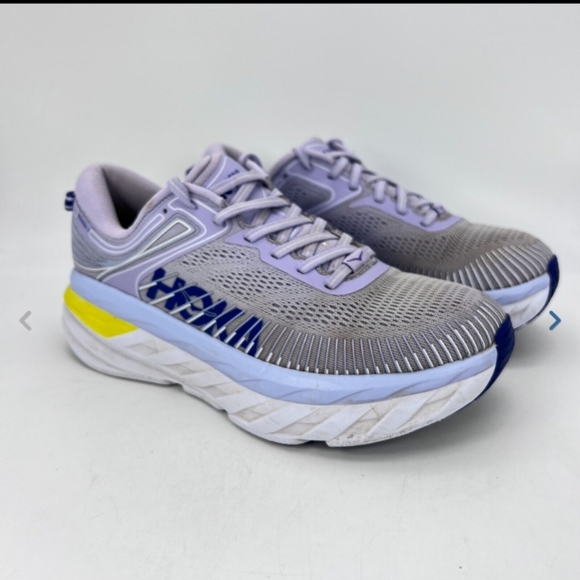 Hoka One One Bondi 7 Purple Heather Clematis Blue Women Shoes 1110519 PHCB Sz 8 - Picture 2 of 11